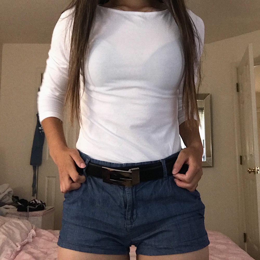 blue shorts